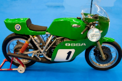 An Ossa Yankee 500 road racer was displayed at the 2019 Bilbao Retro Clasica
