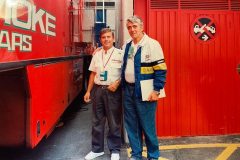 Manolo Cachorro (Right) with Giacomo Agostini at Jerez.  Photograph supplied by Manual Cachorro.