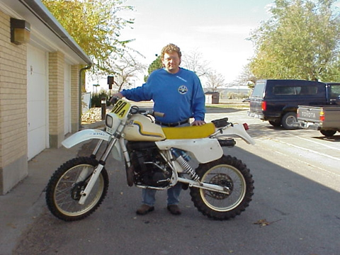 Harry LaClair with his 1983 Husqvarna XC500E