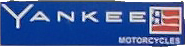 Blue rectangular logo with Yankee writing