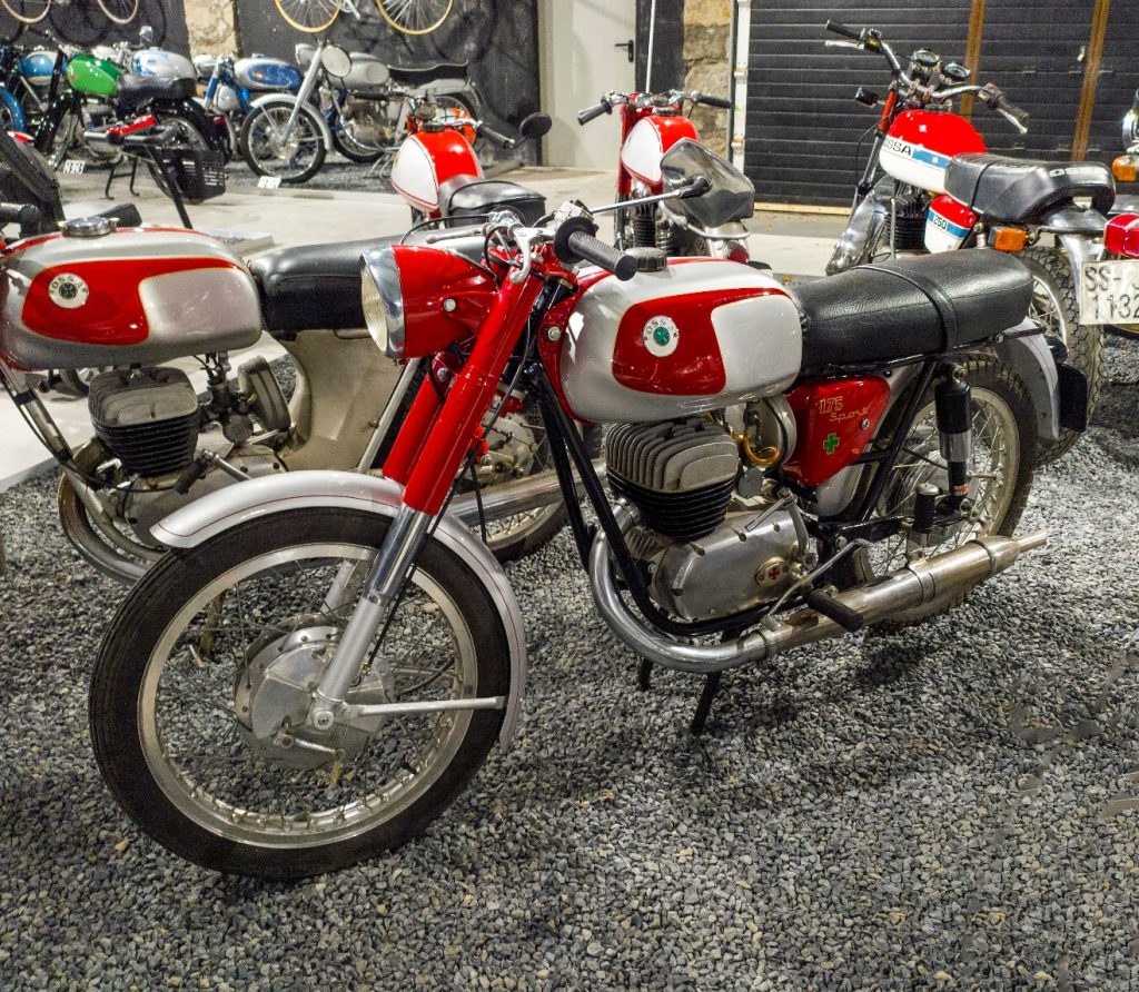 Red and white motorbike