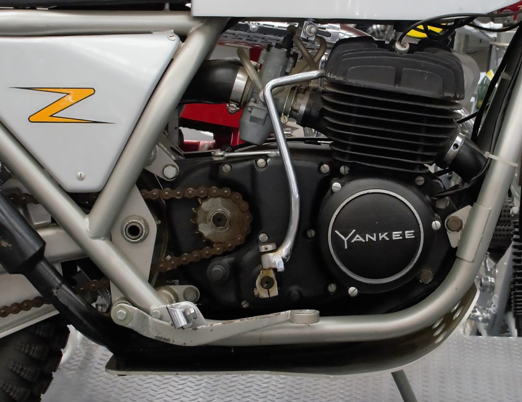 Close up of motor in a motorbike