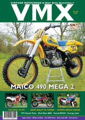 Magazine cover with a yellow dirt bike on it